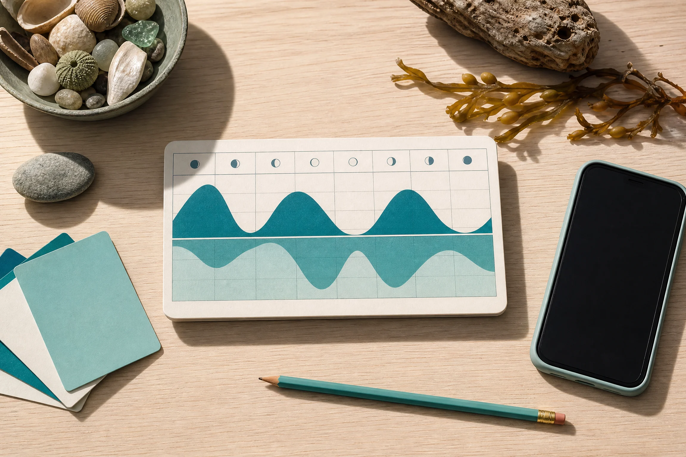 Physical tide table with a mobile prototype