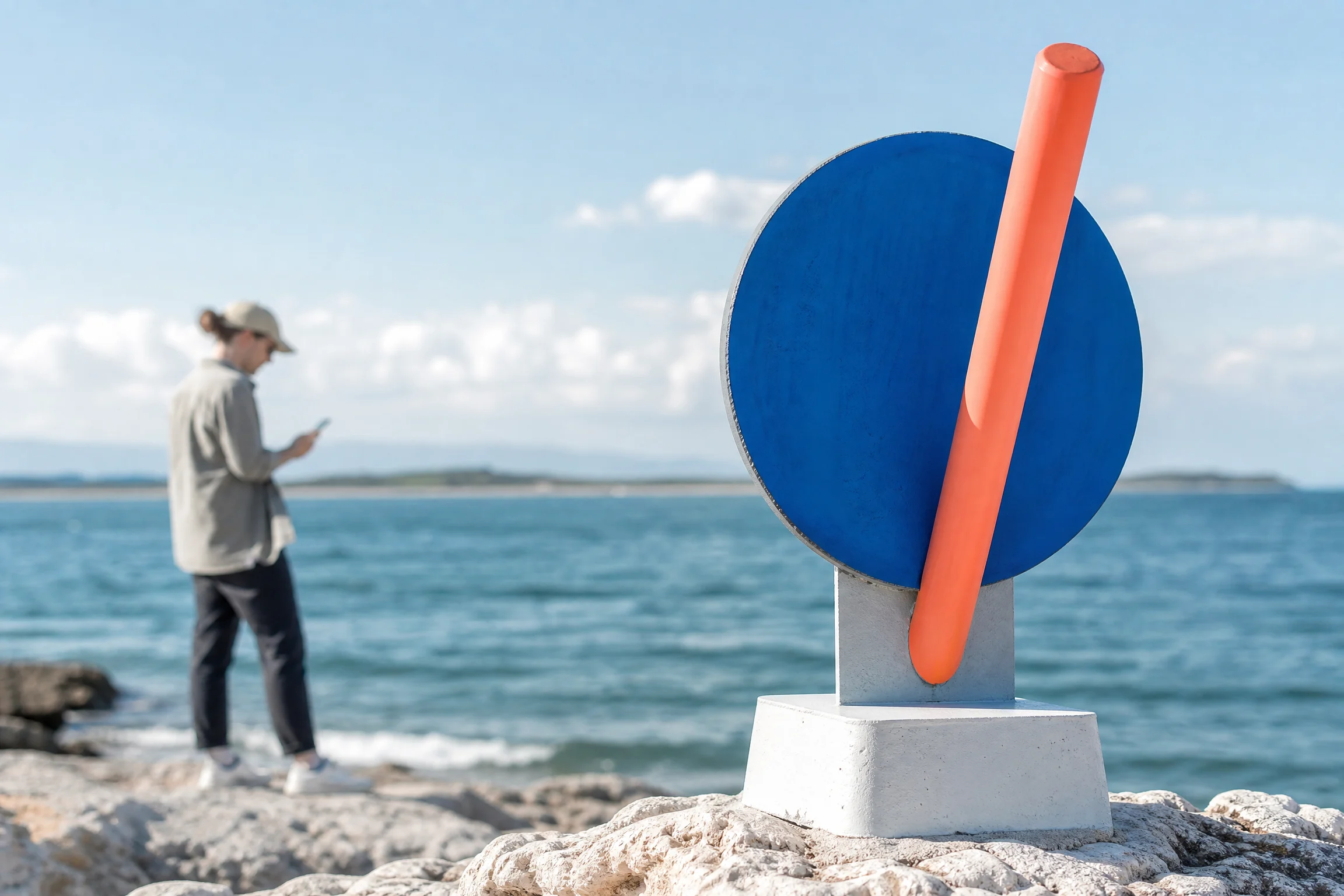 Signal buoy by the shoreline