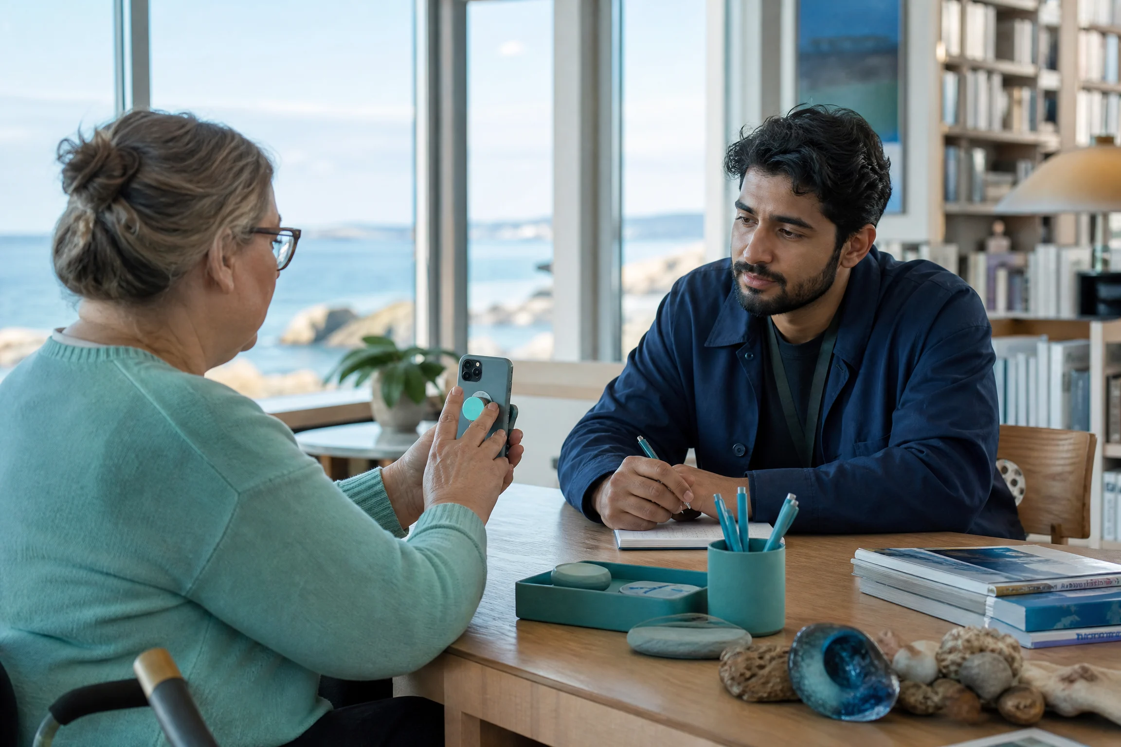 Accessible mobile user test in a coastal library